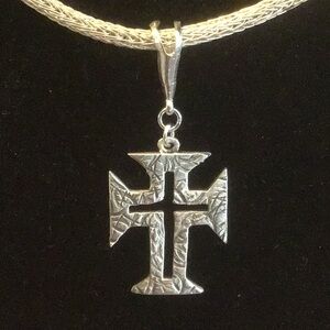 925 Textured Cross Necklace